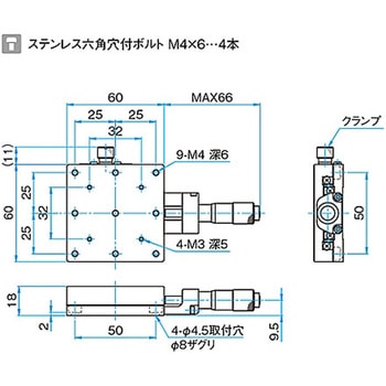 X軸アルミステージ ステージサイズ60mm TADCシリーズ シグマ光機
