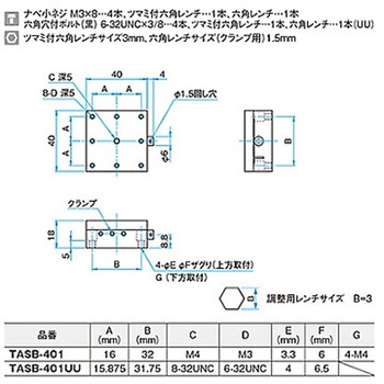 X軸ブロックステージ ステージサイズ TASB シグマ光機