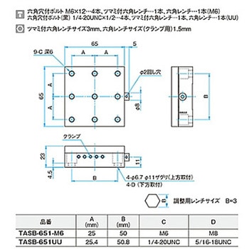 X軸ブロックステージ ステージサイズ TASB シグマ光機