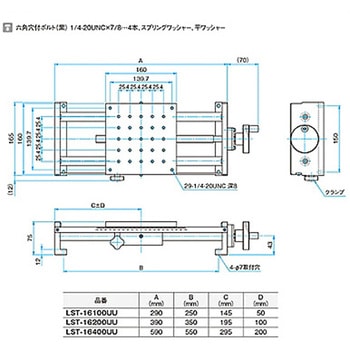 X軸粗動ロング調整ユニット ステージサイズ160mm LSTシリーズ シグマ光機