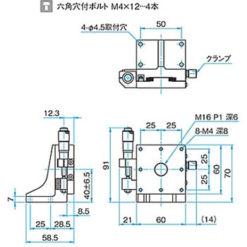 Z軸アルミクロスローラステージ(垂直) ステージサイズ40mm TAMシリーズ シグマ光機