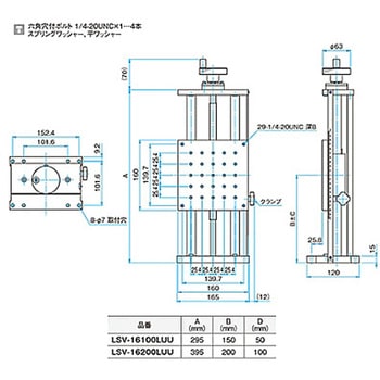 Z軸粗動ロング調整ユニット ステージサイズ160mm LSVシリーズ シグマ光機