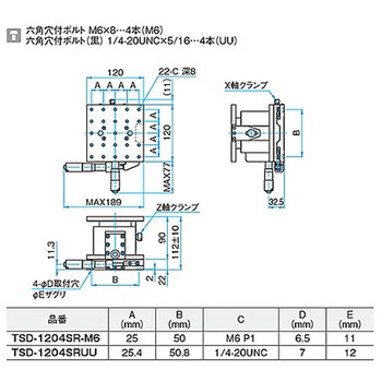 XYZ軸フラットスチールステージ ステージサイズ120mm TSD-1205シリーズ シグマ光機