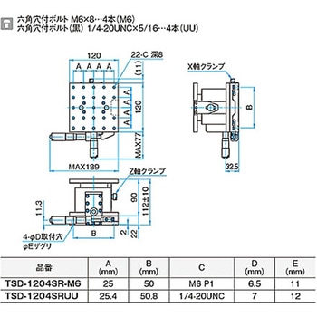 XYZ軸フラットスチールステージ ステージサイズ120mm TSD-1205シリーズ シグマ光機