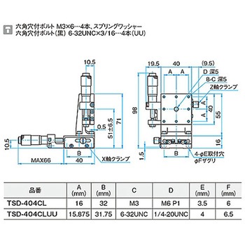 XZ軸スチールステージ(垂直) ステージサイズ40mm TSD-404シリーズ シグマ光機