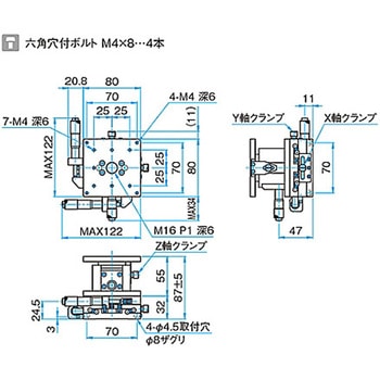 XYZ軸フラットスチールステージ ステージサイズ80mm TSD-805シリーズ - シグマ光機