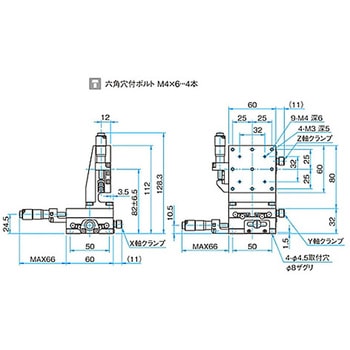 XYZ軸スチールステージ(垂直) ステージサイズ60mm TSD-605シリーズ シグマ光機