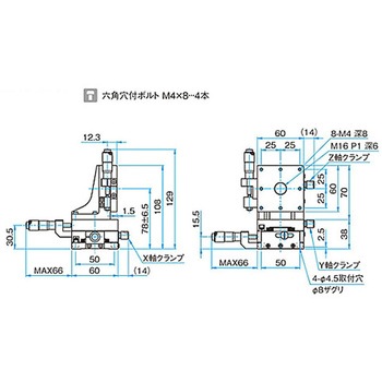 XYZ軸アルミクロスローラステージ(垂直) ステージサイズ40mm TAMシリーズ シグマ光機