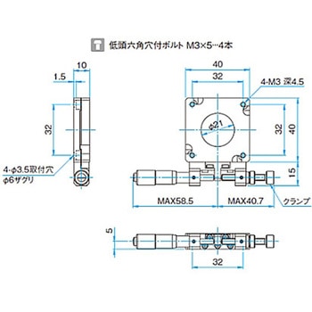 θ軸透過用微動ステージ(角・薄型) KSPTシリーズ シグマ光機