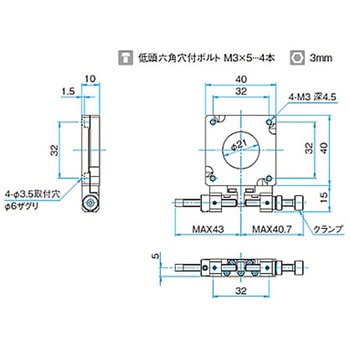 θ軸透過用微動ステージ(角・薄型) KSPTシリーズ シグマ光機