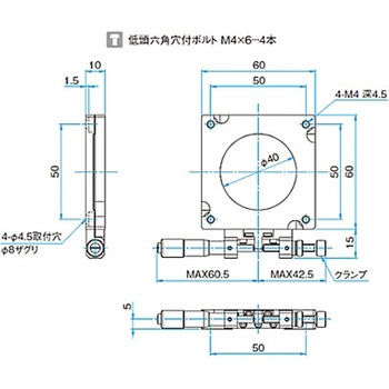 θ軸透過用微動ステージ(角・薄型) KSPTシリーズ シグマ光機