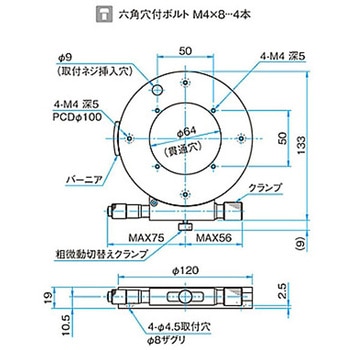 θ軸透過用薄型粗微動ステージ KSPBシリーズ - シグマ光機