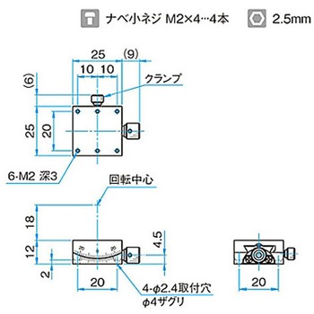α軸小型薄形ゴニオステージ ステージサイズ25mm GOH-25Aシリーズ シグマ光機