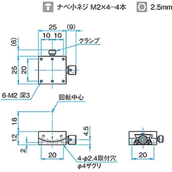 α軸小型薄形ゴニオステージ ステージサイズ25mm GOH-25Aシリーズ シグマ光機