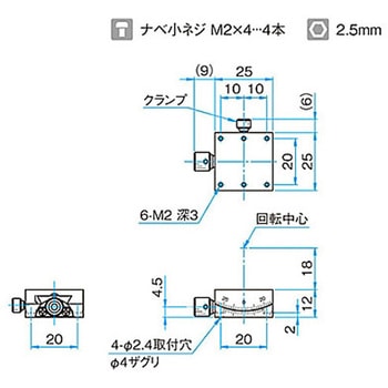 α軸小型薄形ゴニオステージ ステージサイズ25mm GOH-25Aシリーズ シグマ光機