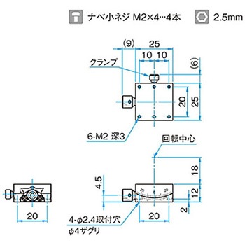 α軸小型薄形ゴニオステージ ステージサイズ25mm GOH-25Aシリーズ シグマ光機