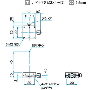 α軸小型薄形ゴニオステージ ステージサイズ25mm GOH-25Aシリーズ シグマ光機