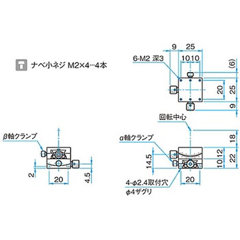 αβ軸小型薄形ゴニオステージ ステージサイズ25mm GOH-25Bシリーズ シグマ光機
