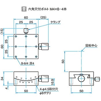 α軸ゴニオステージ ステージサイズ60mm GOH-60Aシリーズ シグマ光機