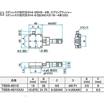 X軸ステンレスステージ TSDSシリーズ シグマ光機