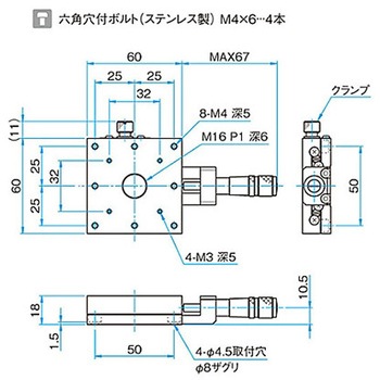 X軸ステンレスステージ TSDSシリーズ シグマ光機