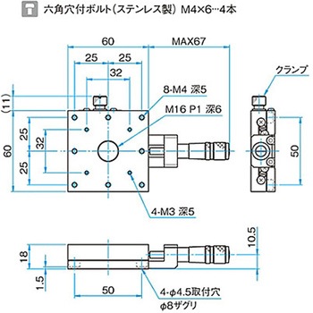 X軸ステンレスステージ TSDSシリーズ シグマ光機