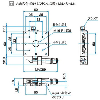X軸ステンレスステージ TSDSシリーズ シグマ光機