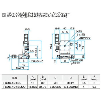 XZ軸ステンレスステージ(垂直) TSDSシリーズ シグマ光機