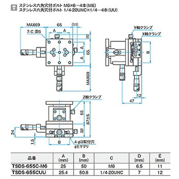 XYZ軸フラットスチールステージ TSDSシリーズ シグマ光機