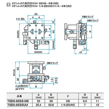 XYZ軸フラットスチールステージ TSDSシリーズ シグマ光機