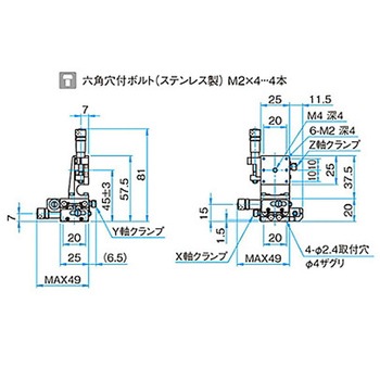 XYZ軸ステンレスステージ(垂直) TSDSシリーズ シグマ光機