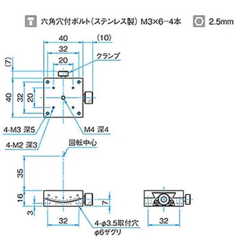α軸小型ステンレスゴニオステージ ステージサイズ40mm GOHS-40Aシリーズ シグマ光機