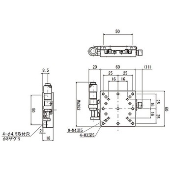 Z軸ボールガイドアルミステージ(垂直面取付) TADCシリーズ シグマ光機