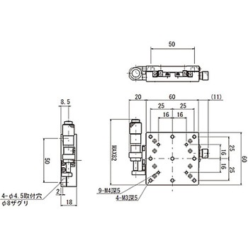 Z軸ボールガイドアルミステージ(垂直面取付) TADCシリーズ シグマ光機