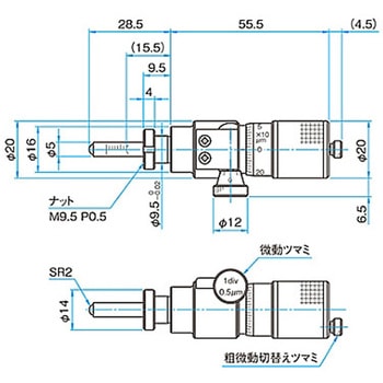 ウォーム式粗微動マイクロメーターヘッド WGP-13シリーズ シグマ光機