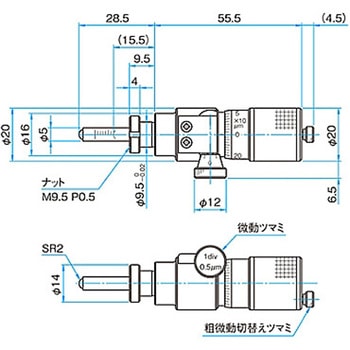 ウォーム式粗微動マイクロメーターヘッド WGP-13シリーズ シグマ光機