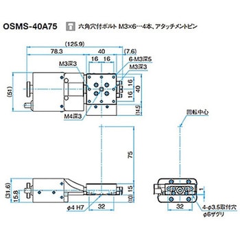 ガイド一体型ゴニオステージ ステージサイズ40mm OSMS-40Aシリーズ - シグマ光機