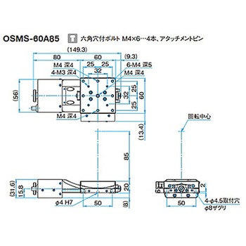 ガイド一体型ゴニオステージ ステージサイズ60mm OSMS-60Aシリーズ シグマ光機