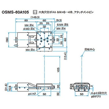 ガイド一体型ゴニオステージ ステージサイズ60mm OSMS-60Aシリーズ シグマ光機