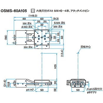 ガイド一体型ゴニオステージ ステージサイズ60mm OSMS-60Aシリーズ シグマ光機
