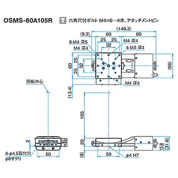 ガイド一体型ゴニオステージ ステージサイズ60mm OSMS-60Aシリーズ シグマ光機