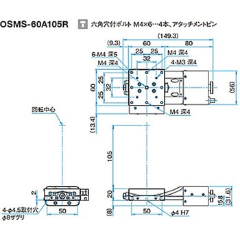 ガイド一体型ゴニオステージ ステージサイズ60mm OSMS-60Aシリーズ シグマ光機