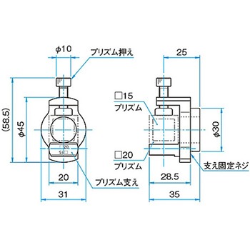 キネマティックミラーホルダー用プリズムアダプタ MHGシリーズ シグマ光機