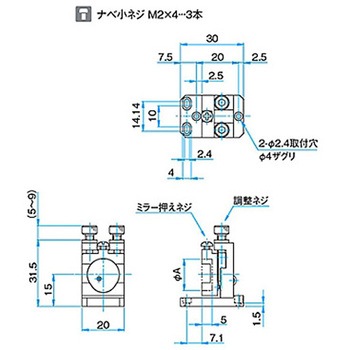 小型上操作ミラーホルダー(ロッドタイプ) LMMHシリーズ シグマ光機