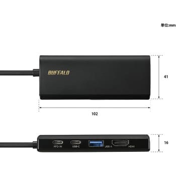 LUD-U3-CGHDBK Type-C接続 ドッキングステーション PD対応 HDMI出力 1個 BUFFALO(バッファロー) 【通販モノタロウ】