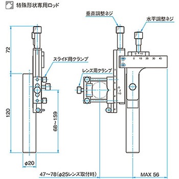 スライド式レンズホルダー TMENシリーズ シグマ光機