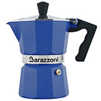 直火式エスプレッソメーカー3カップ用 Barazzoni バラゾーニ ブルー 83000550358 BARAZZONI
