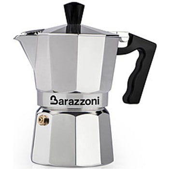 直火用 エスプレッソコーヒーメーカー2カップ LA CAFFETTIERA ALLUMINIO E COLORATA シルバー 830005502 BARAZZONI