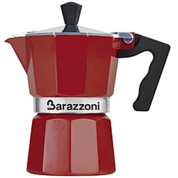 直火用 エスプレッソコーヒーメーカー1カップ LA CAFFETTIERA ALLUMINIO E COLORATA レッド 83000550130 BARAZZONI