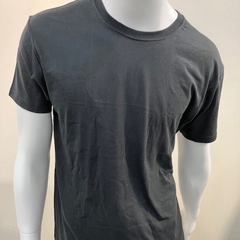 紳士用 Tシャツ 半袖 丸首 ブラック Lサイズ 綿100% ブルーメイト